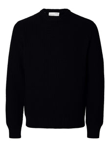 Selected Homme Thim Textured Knit Jumper Black