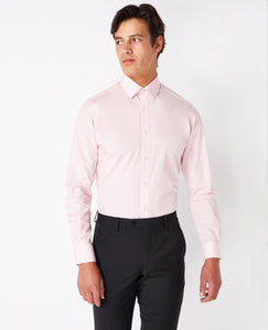 Remus Uomo Plain Formal Shirt Sky Pink