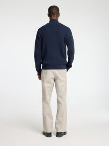 Selected Homme Theo 1/4 Zip Jumper Navy