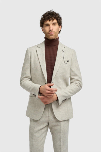 Cavani Thomas Herringbone Jacket Pearl Grey