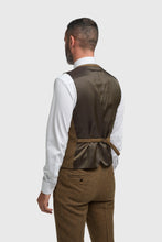Load image into Gallery viewer, Cavani Thomas Herringbone Waistcoat Brown