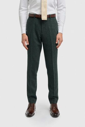 Cavani Thomas Herringbone Trouser Green