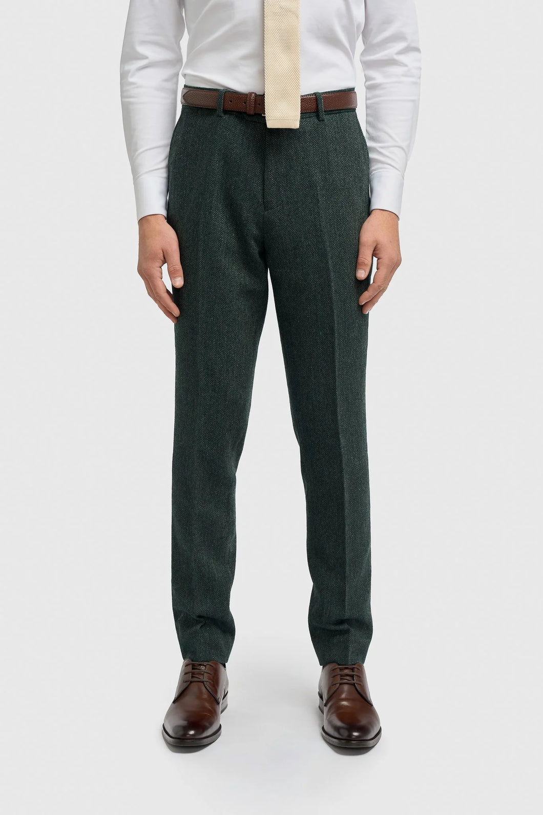 Cavani Thomas Herringbone Trouser Green
