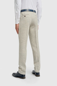 Cavani Thomas Herringbone Trouser Pearl Grey