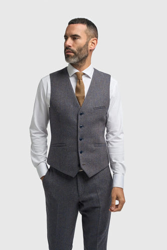Cavani Thomas Herringbone Waistcoat Savoy