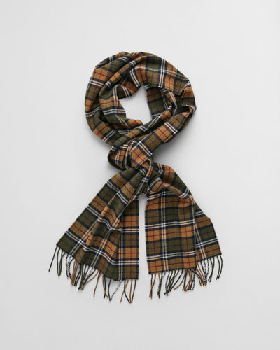 Gant Multi Checked Scarf Dark Earthy Green