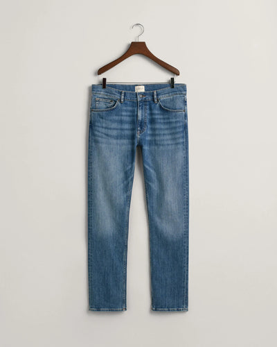 Gant Regular Fit Jeans Mid Blue Worn In