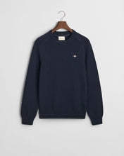 Load image into Gallery viewer, Gant Casual Cotton Crew Neck Sweater Evening Blue