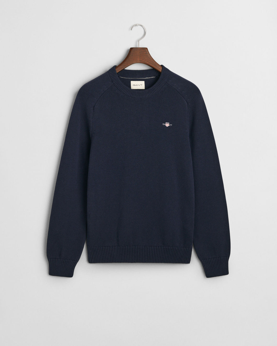 Gant Casual Cotton Crew Neck Sweater Evening Blue