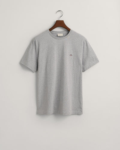 Gant Regular Fit Shield T-Shirt Grey Melange