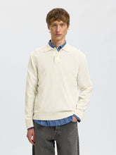 Load image into Gallery viewer, Selected Homme Torino Knit Polo Egret