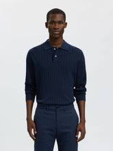 Load image into Gallery viewer, Selected Homme Torino Knit Polo Navy