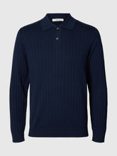 Load image into Gallery viewer, Selected Homme Torino Knit Polo Navy