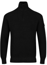 Load image into Gallery viewer, Luke 1977 Watton Pleated Quarter Zip Jumper Black