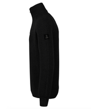 Load image into Gallery viewer, Luke 1977 Watton Pleated Quarter Zip Jumper Black