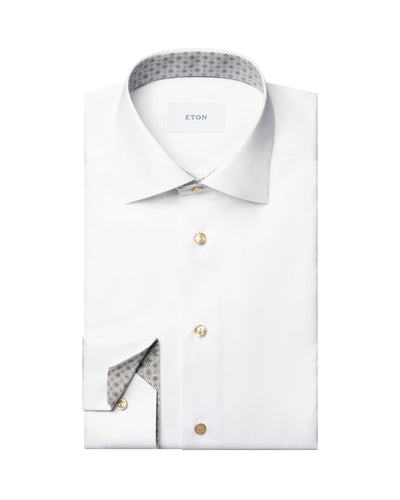 Eton Medallion Effect Signature Twill Shirt White