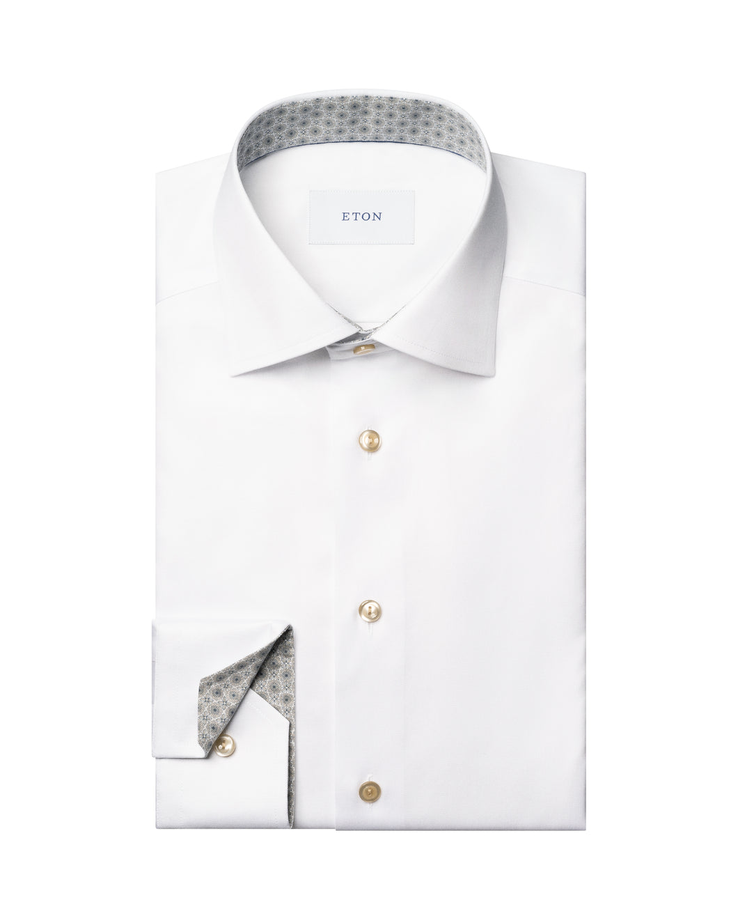 Eton Medallion Effect Signature Twill Shirt White