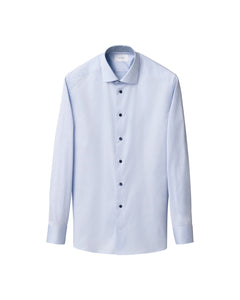 Eton Medallion Effect Signature Twill Shirt Light Blue