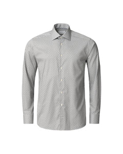 Eton Micro Floral Print Signature Twill Shirt Beige