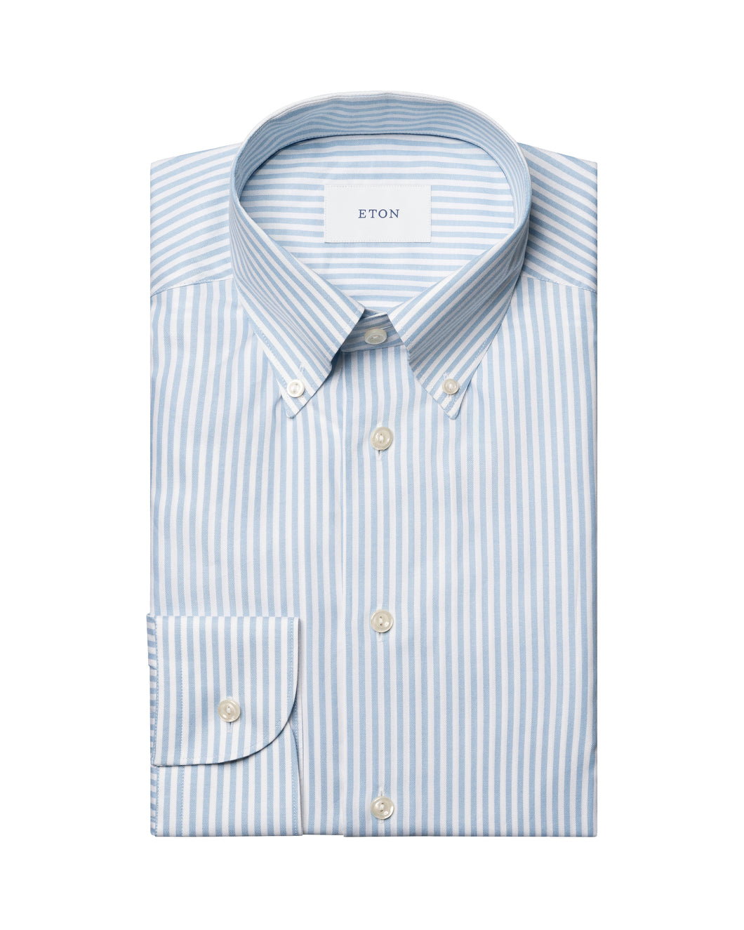 Eton Stripe Signature Oxford Shirt Light Blue