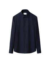 Load image into Gallery viewer, Eton Solid Flannel Shirt Navy