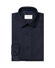 Load image into Gallery viewer, Eton Solid Flannel Shirt Navy