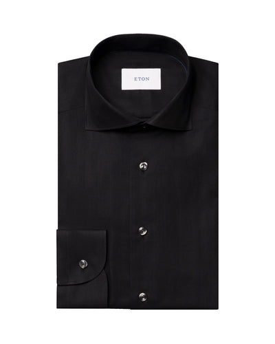 Eton Signature Flannel Shirt Black