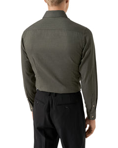 Eton Signature Flannel Shirt Green