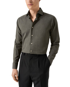 Eton Signature Flannel Shirt Green