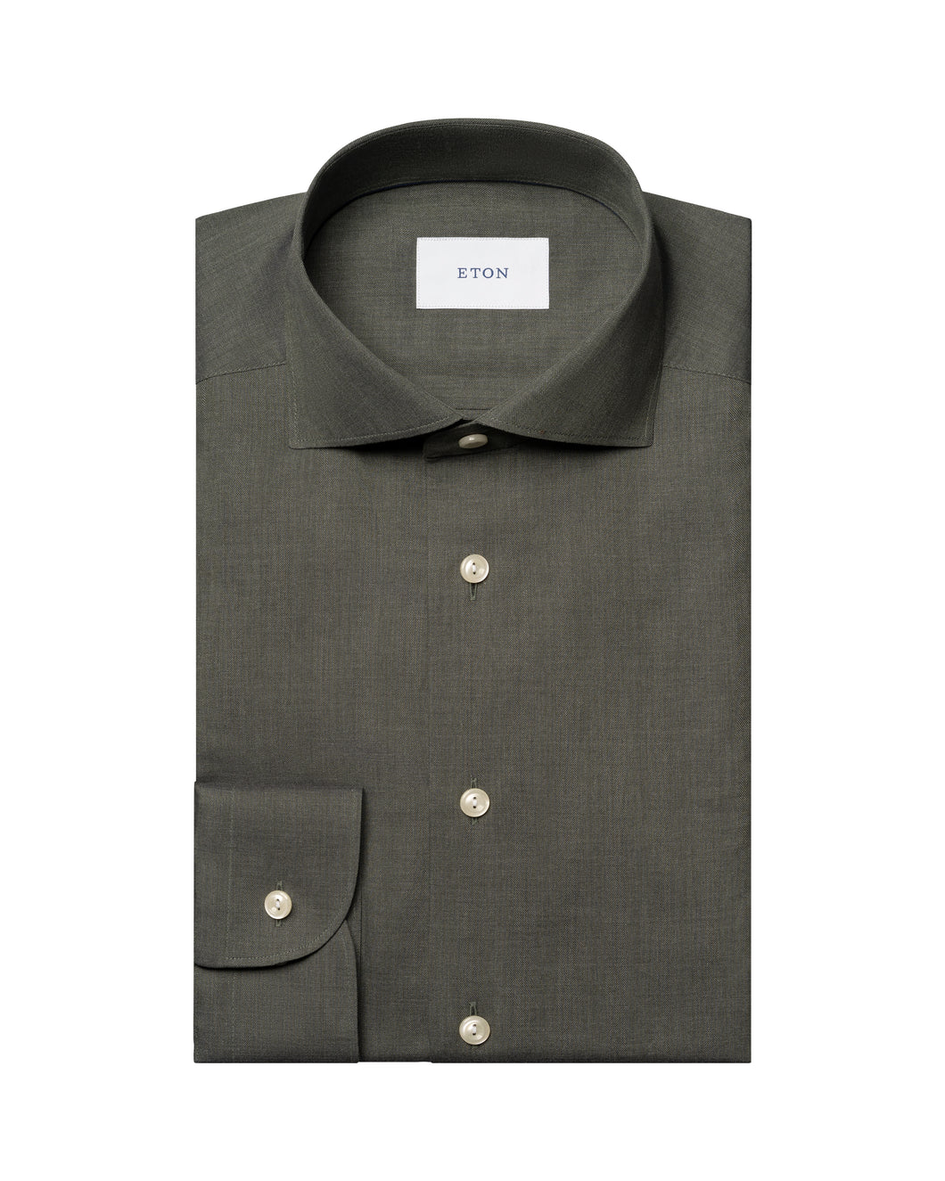 Eton Signature Flannel Shirt Green