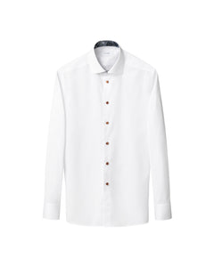 Eton Floral Effect Signature Twill Shirt White