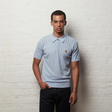 Load image into Gallery viewer, Gabicci Vintage Woodall Knitted Polo Top Sky Blue
