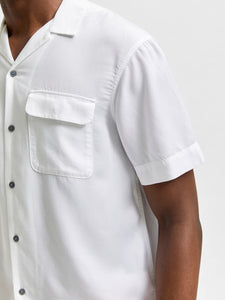 Selected Homme Cuban Collar Shirt White