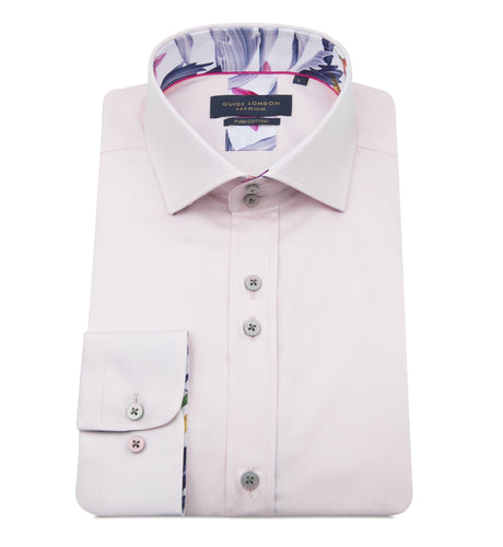 Guide London Plain Tailored Shirt Pink (LS75487)