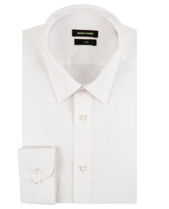 Remus Uomo Plain Formal Shirt White