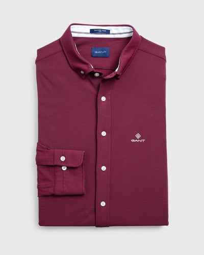Gant Tech Prep Pique Shirt Port Red