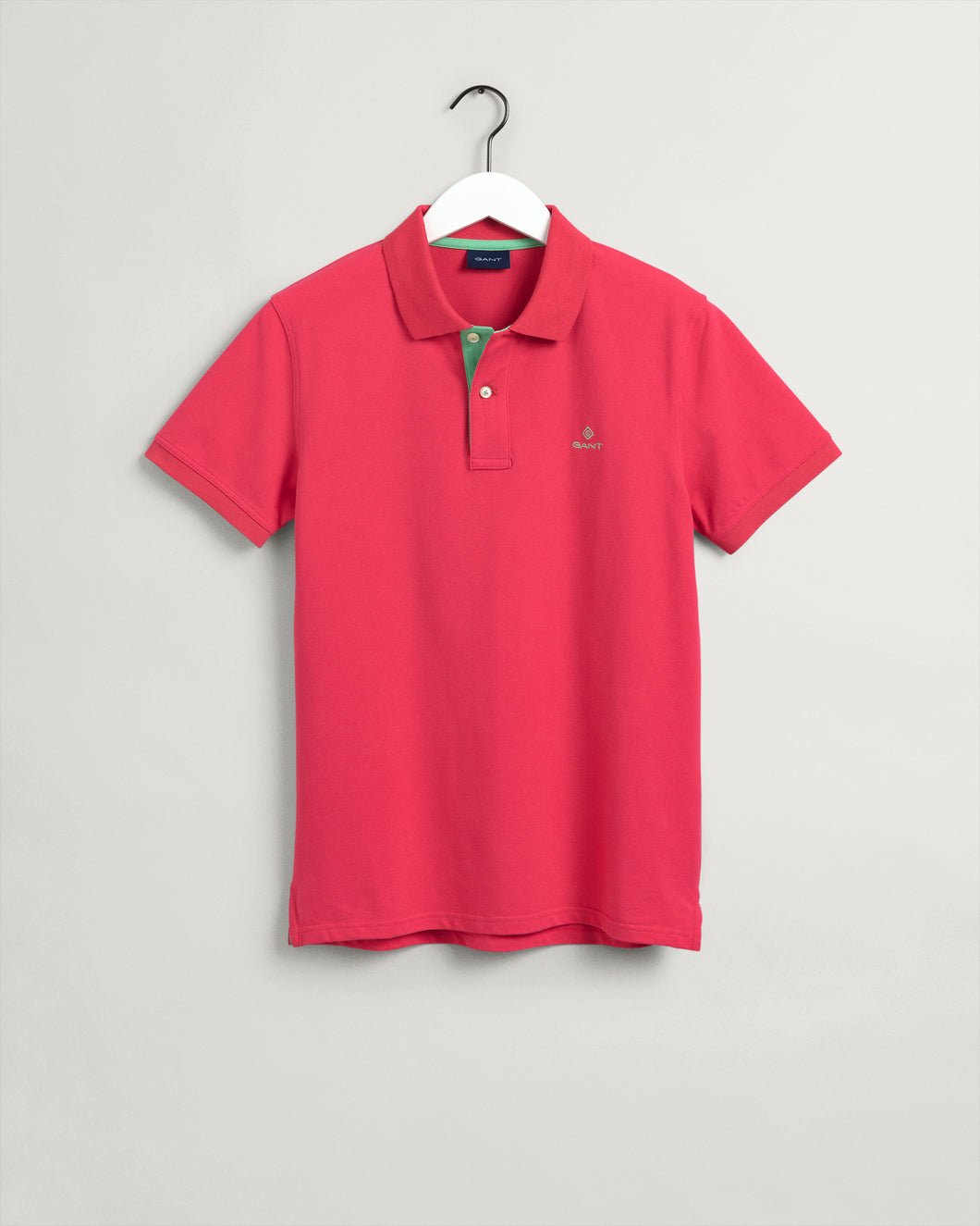 Gant Contrast Collar Polo T-Shirt Watermelon Pink