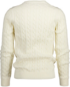 Gant Cotton Cable Crew Neck Sweater Cream