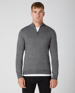 Remus Uomo Half Zip Sweater Grey
