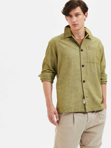 Selected Homme Blas Linen Overshirt Olive