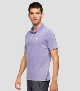 Replay Garment Dyed Pique Polo Lilac