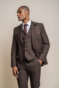 Cavani Caridi 3 Piece Suit Brown