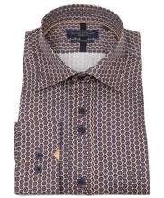 Load image into Gallery viewer, Guide London Geometric Print Shirt Navy Gold