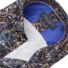 Load image into Gallery viewer, Guide London Swirl Print Shirt Navy Tan