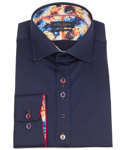Guide London Plain Multi Colour Button Shirt Navy