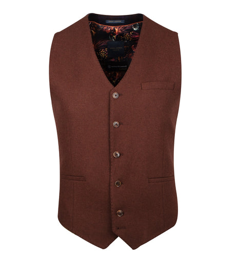 Guide London Rust Wool Blend Waistcoat