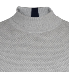 Guide London Textured Roll Neck Knit Light Grey