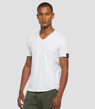 Load image into Gallery viewer, Replay Raw Cut V Neck T-Shirt White