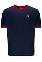 Load image into Gallery viewer, Fila Marconi Essential Ringer T-Shirt Navy