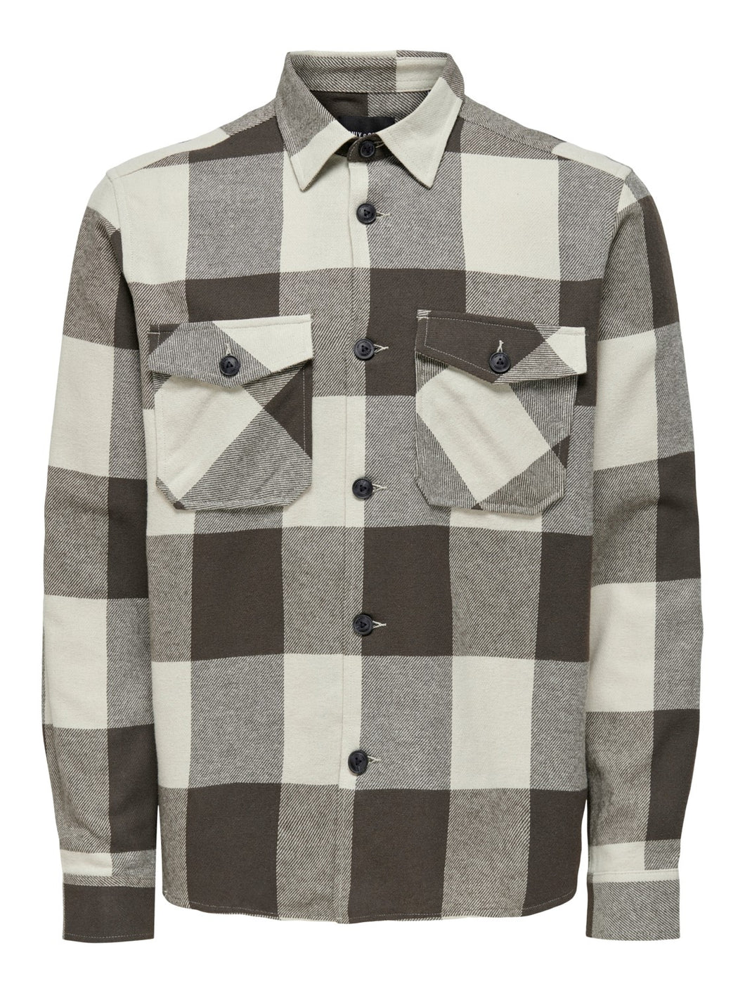 Only & Sons Milo Check Overshirt Brown